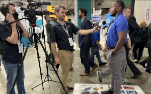 industrial trade show media interview